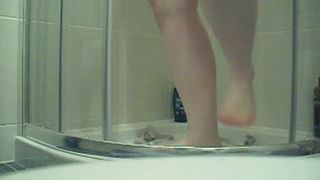 Plumpy chick shower pooping and eating scat