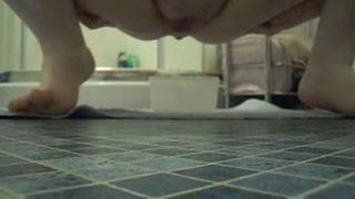 Amateur scat video chick pooping in a bucket and eating it
