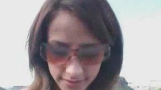 Nice girl pissing outside