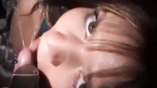 Sucking off dick and being pissed on