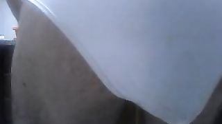 Guy panty pooping in the kitchen shitting in his panties