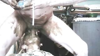Nasty amateur scat slave sucking cock