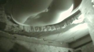 Girl pooping squeezing out a long turd