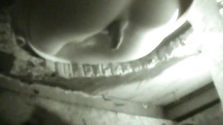 Girl pooping squeezing out a long turd