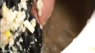 Japanese sucking cock puking and bathing in puke