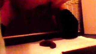 Curly big brown shit in the bathroom