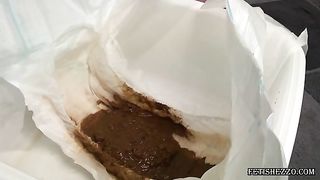 Gay scat boy diaper pooping