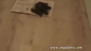 Taking a dump on the ground girl shitting