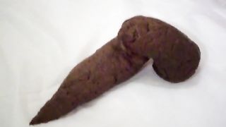 Having a good shit on a towel