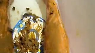 Hungry as shit eating his own turd scat