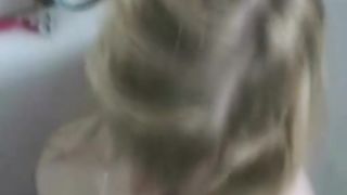 Pissing woman sucking off dick