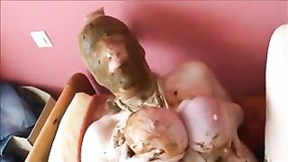 bondage scat milf covered in shit