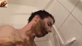 Taking a shit under the shower and smearing the poop