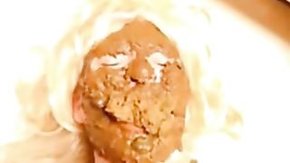 Hardcore scat all in her face smeared with poop hot amateur poo
