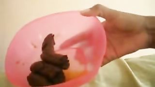 lezpoo in a bucket amateur scat girl pooping