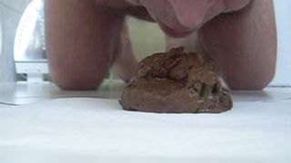 Eating his own shit amateur scat