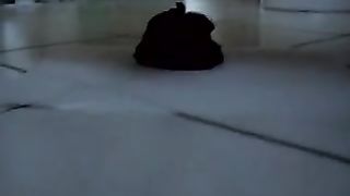 guy with piercings in his cock taking a shit