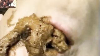 Smelly poop in his mouth amateur scat girl in his face