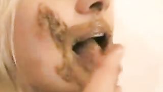 kaviar scat video eating poop and sucking cock