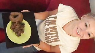 Teen pooping thats one big shit coming out of her ass