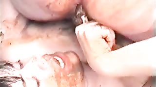 Girl pooping on her friend poop scat video