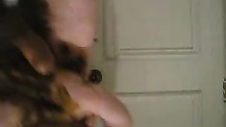 a real shit eater pooping on the toilet and smearing it over hi