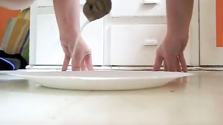 Long turd on a plate