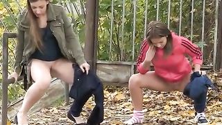 girls pissing in public