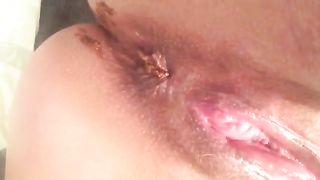 Shaved ass in close up