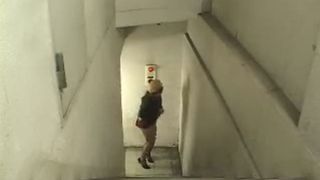 Shitting in an abandoned building