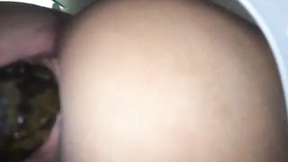 Girl let out big turd