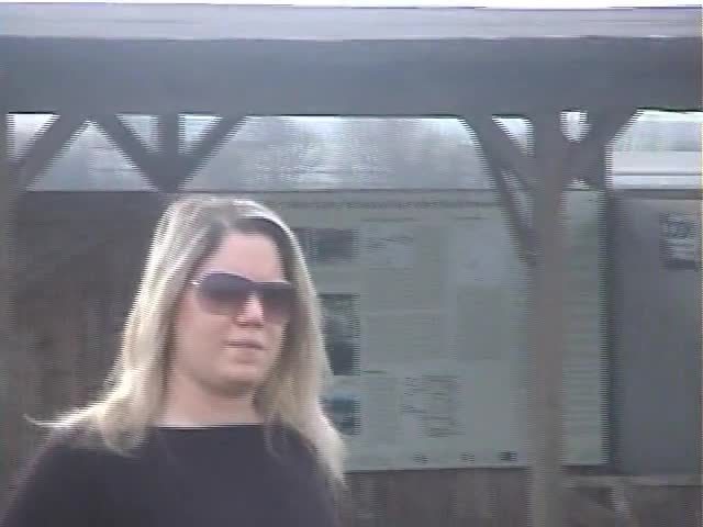 Blonde girl pooping outdoor