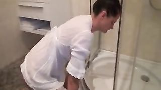 Enema in the bathroom