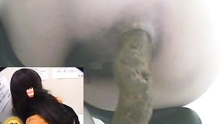 Stinky shit in a public bathroom
