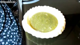 Drinking her own scat