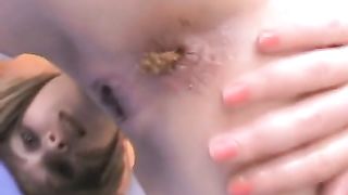 Dirty girl eating shit