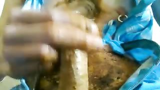 Jacking off while shitting