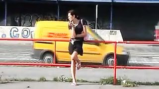 Shitting in panties outdoor