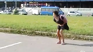 Shit in her panties in public