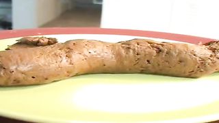 Long turd on a plate