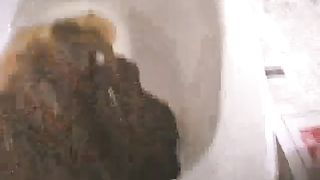 Mix of girls pooping