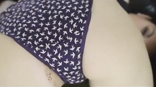 Long turd in her boxers