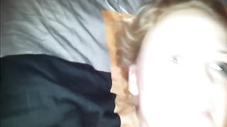 Girl swallowing gagging