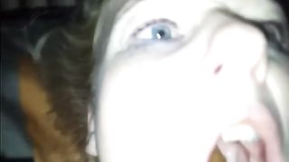 Girl swallowing gagging