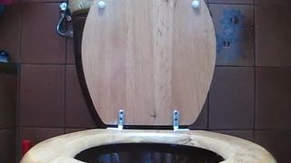 Shitting over the toilet