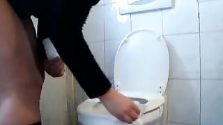 Cleaning her nasty toilet