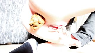 Monster turd while masturbating