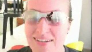 Mean blonde MILF shitting