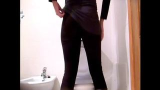 Pooping over the toilet like a boss