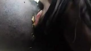 Ebony girl eating poop